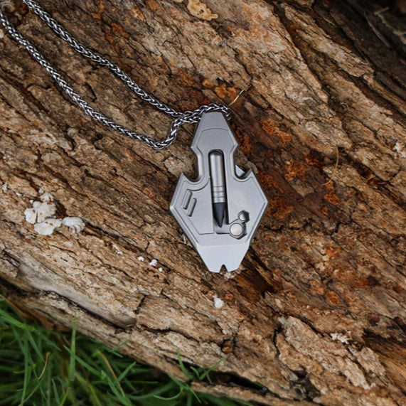 Flounder 2.0 Titanium EDC Pendant - 13-in-1 Multi-Tool Keychain