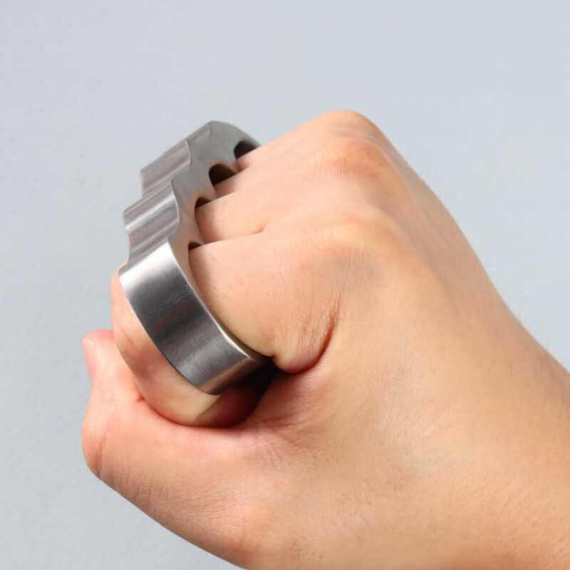 Brass Knuckles Titanium TC4 CNC Machined 4 Finger Lightweight Self-Defense EDC Knuckle Duster