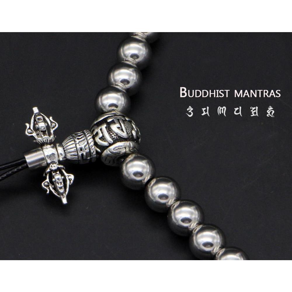 Full Stainless Steel Buddism Mala Self Defense Necklace EDC Defense Tool