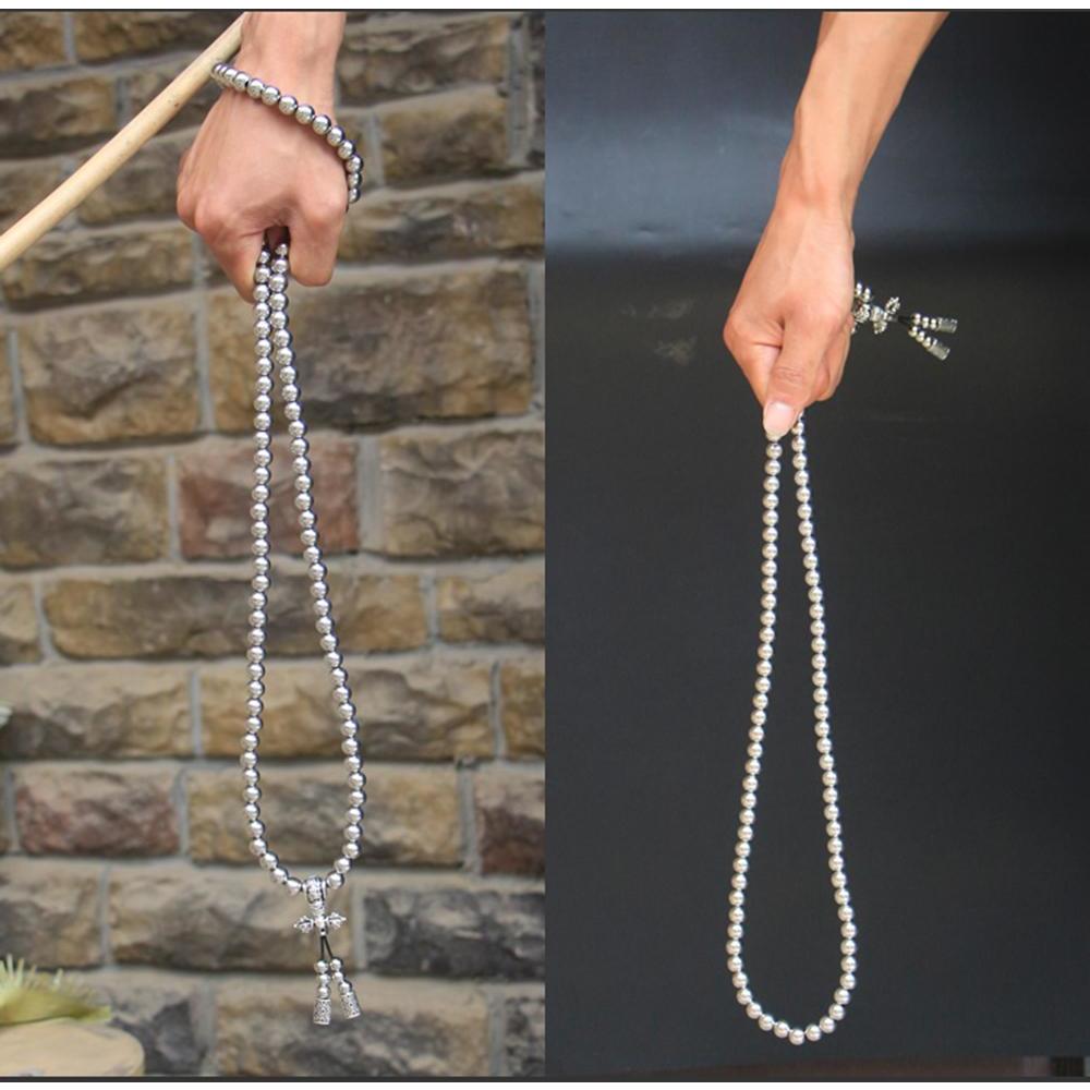 Full Stainless Steel Buddism Mala Self Defense Necklace EDC Defense Tool