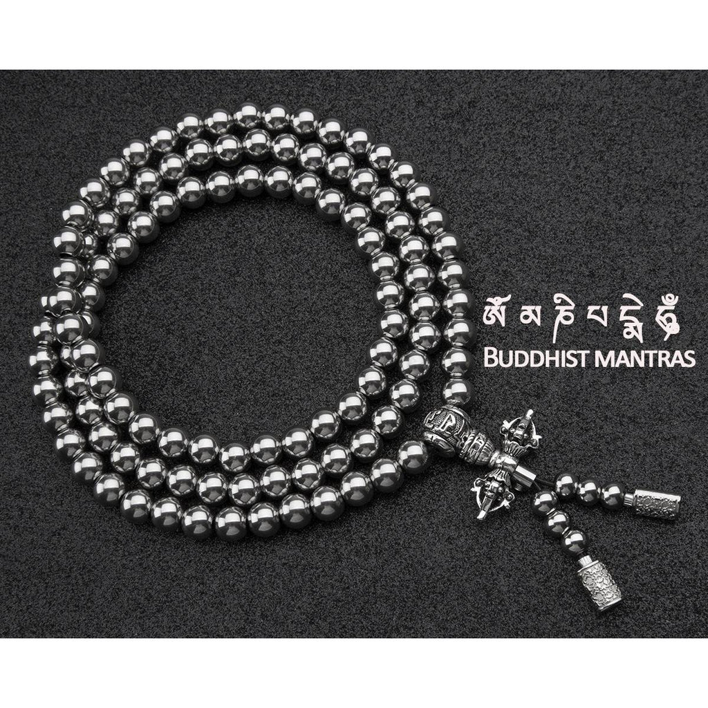Full Stainless Steel Buddism Mala Self Defense Necklace EDC Defense Tool