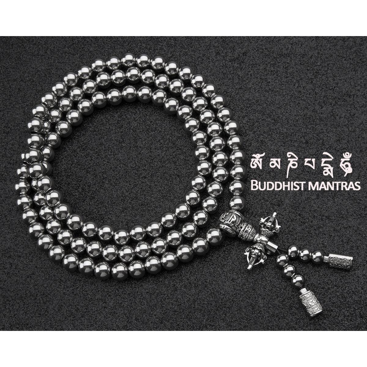 Full Stainless Steel Buddism Mala Self Defense Necklace EDC Defense Tool