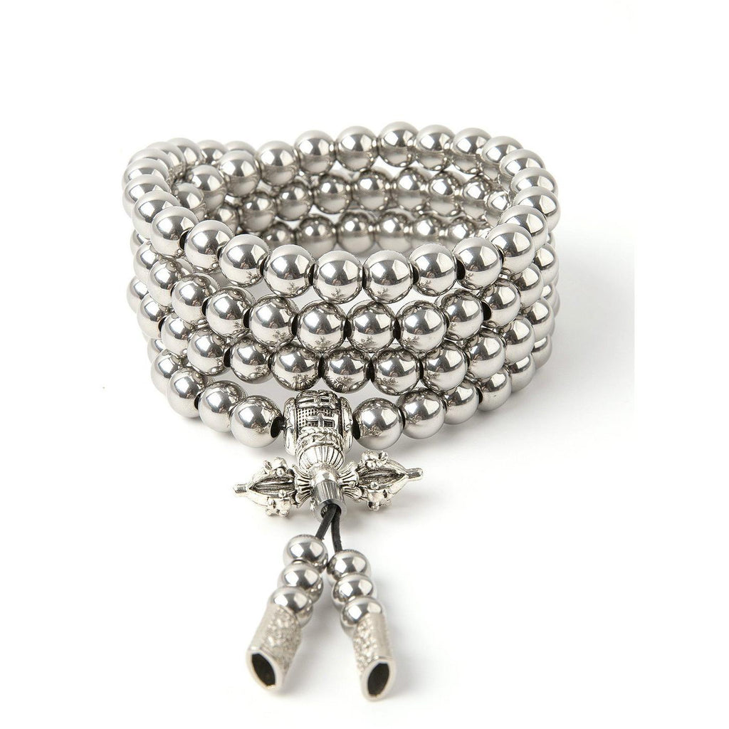 Full Stainless Steel Buddism Mala Self Defense Necklace EDC Defense Tool