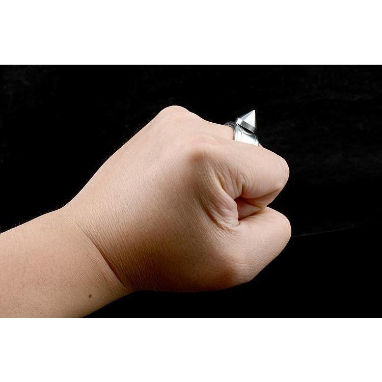 Full Stainless Steel Spike Ring Self Defense With Ball Chain