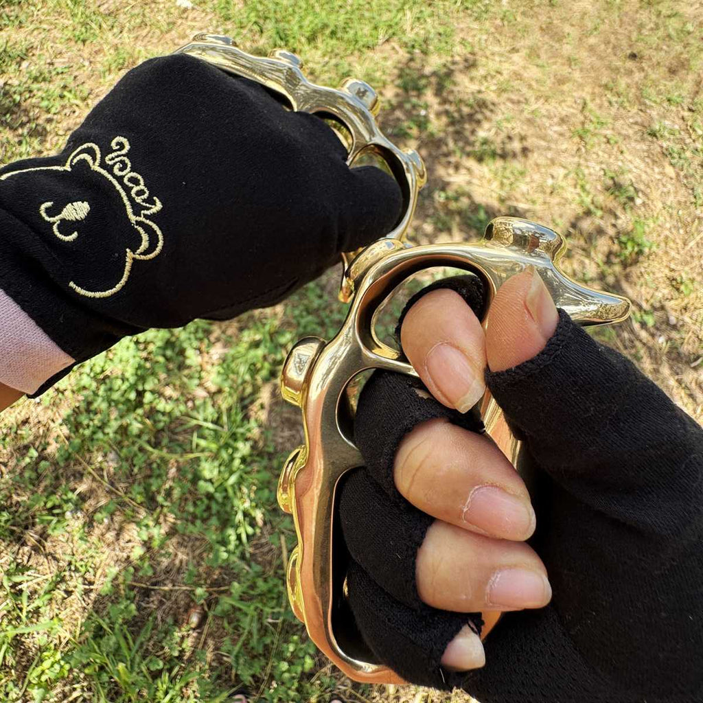 Brass Knuckles Knuckle Duster Solid Brass - Heavy-Duty 4-Finger Gold Self-Defense EDC 618g