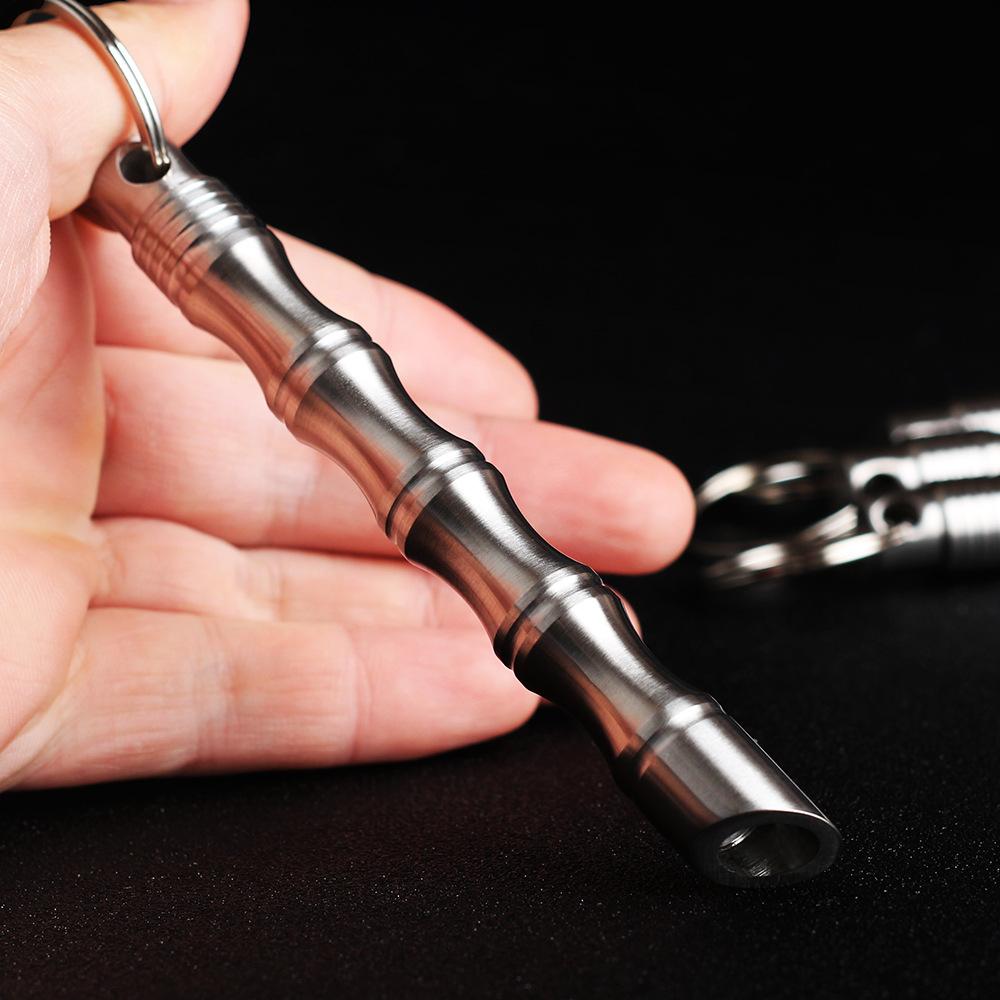 304 Stainless Steel Bamboo Kubotan Self Defense Keychain