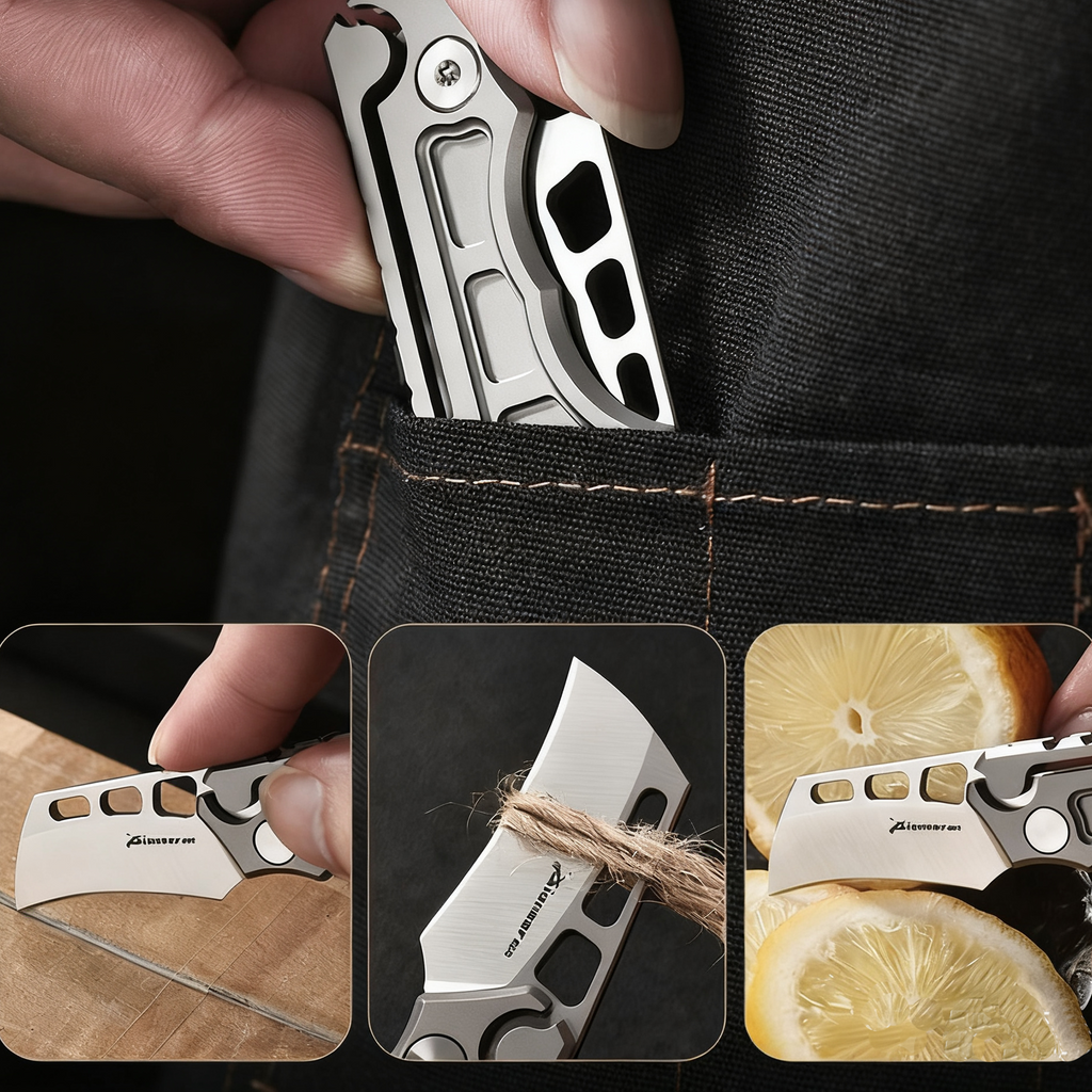 Titan Claw Mini EDC Folding Knife - 14C28N Steel & GR5 Titanium Handle