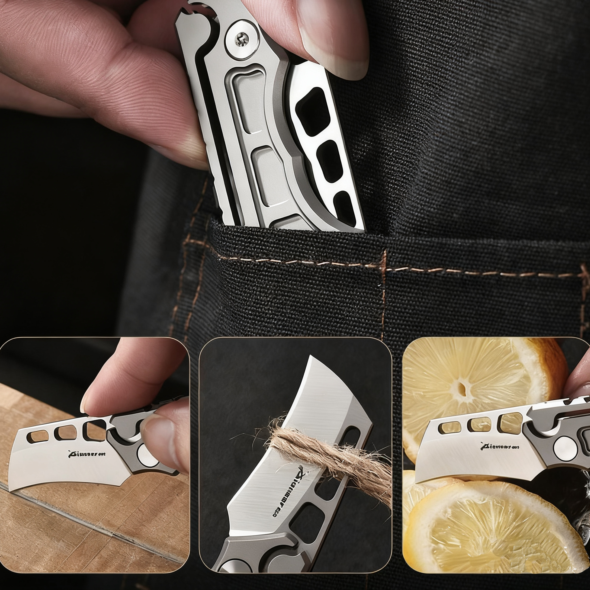 Titan Claw Mini EDC Folding Knife - 14C28N Steel & GR5 Titanium Handle