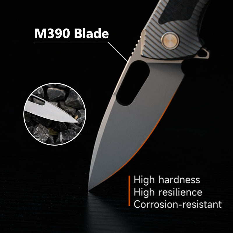 Shadow Blade Titanium EDC Knife - M390 Steel Blade with Precision Engineering