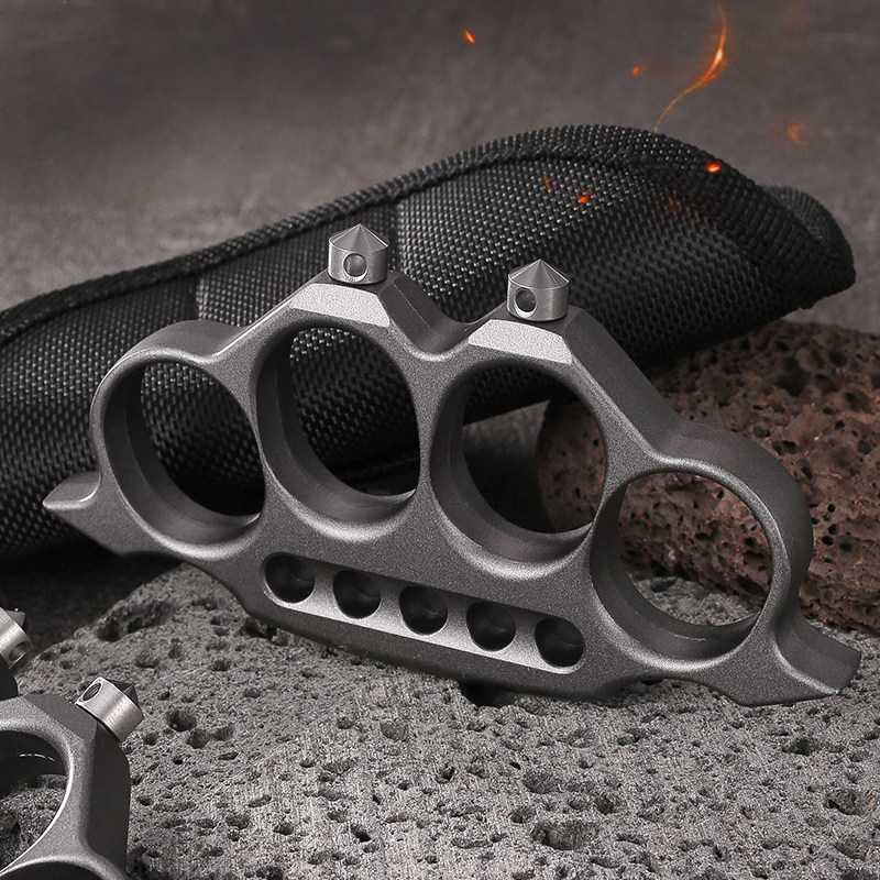 Brass Knuckles Zinc Alloy 4 Finger Heavy Duty Window Breaker Self-Defense EDC Knuckle Duster 162g