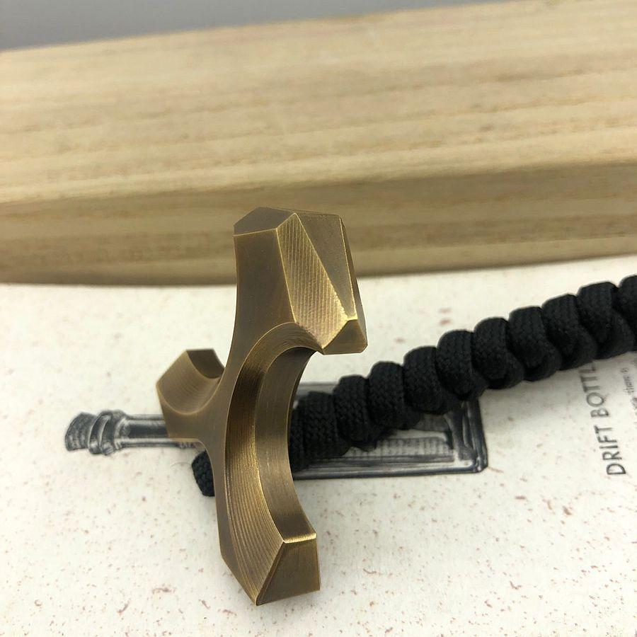 Brass Knuckle Dusters – Two Finger H-59 EDC Self Defense Tool with Paracord