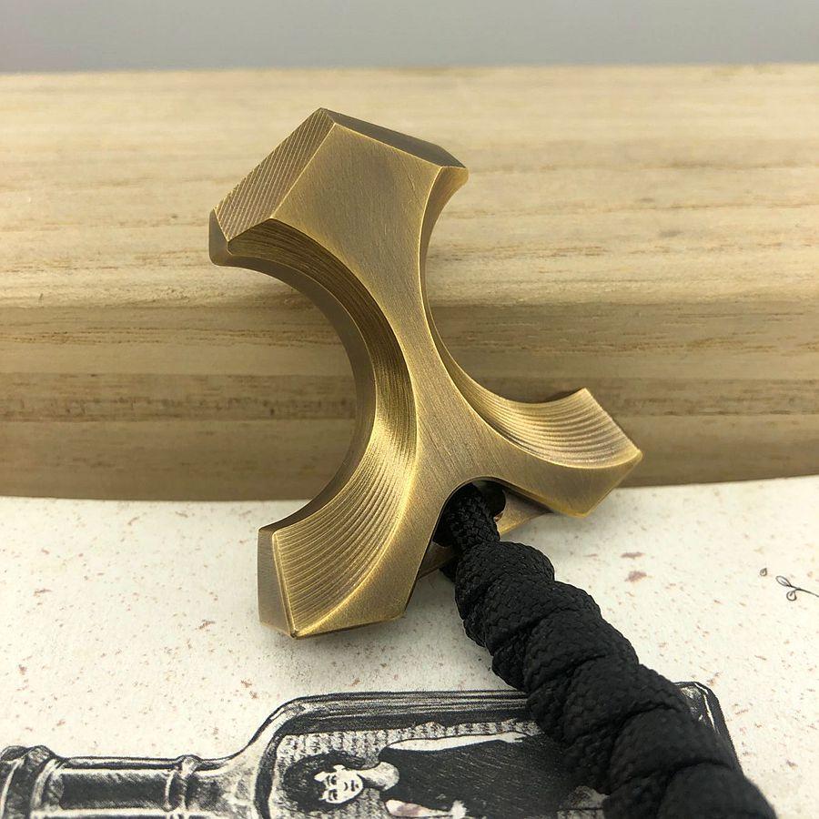 Brass Knuckle Dusters – Two Finger H-59 EDC Self Defense Tool with Paracord