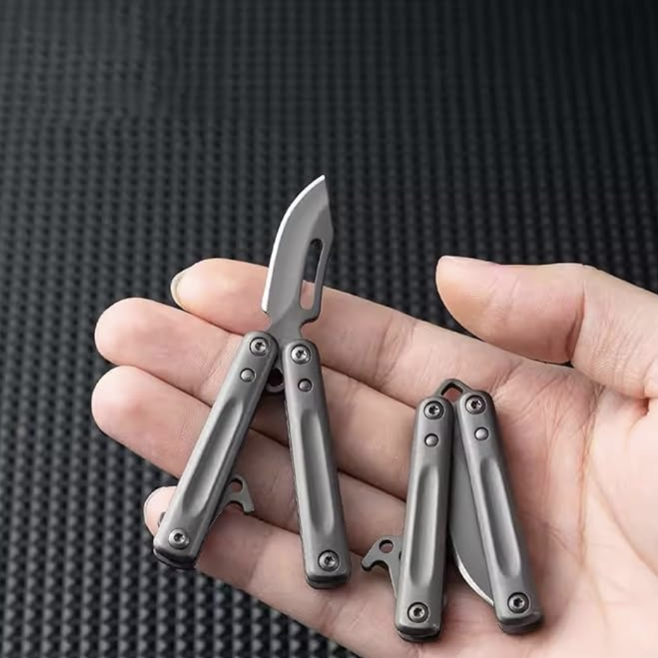 PicoBlade Mini Butterfly Keychain Knife - Stainless Steel EDC