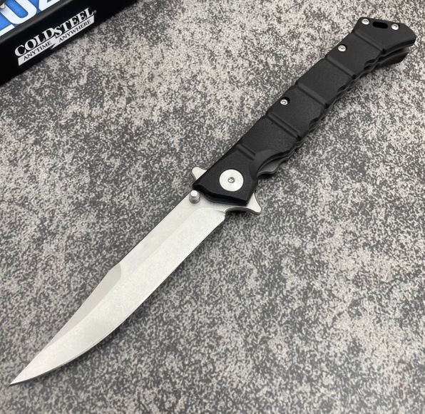 Large Folding Knife Clip Point GFN Handle Spring Lock Tactical Military EDC Outdoor