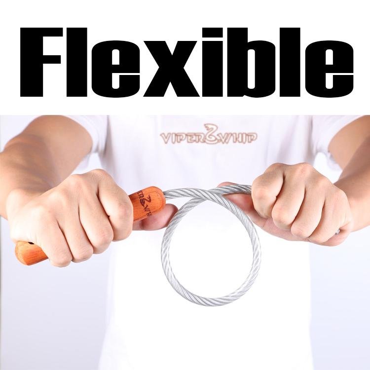 60cm Tactical Self Defense Whip - Wooden Handle Steel Cable