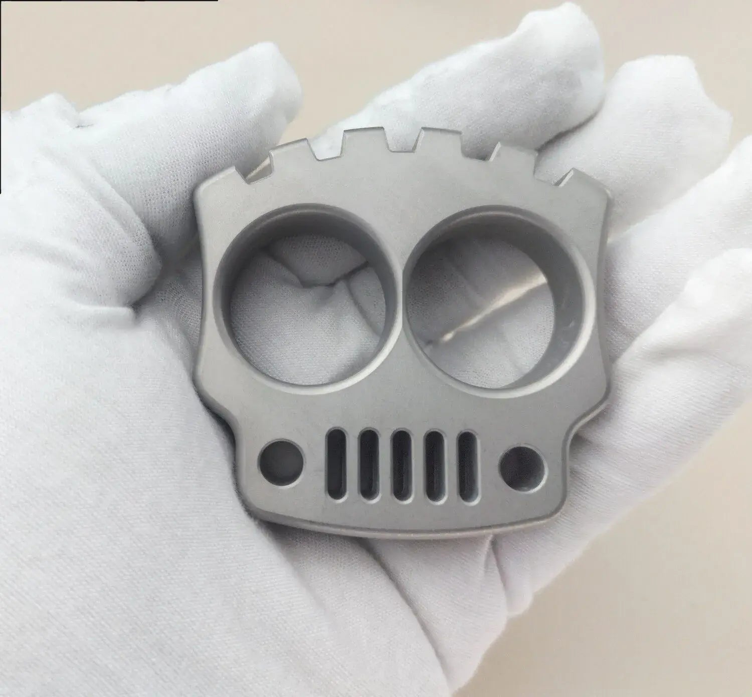 304 Stainless Steel Skull Two-Finger Knuckles - Compact EDC Self-Defense Tool