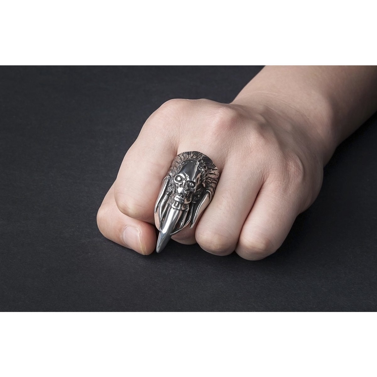 Skull & Olecranon 316L Stainless Steel Self Defense Ring