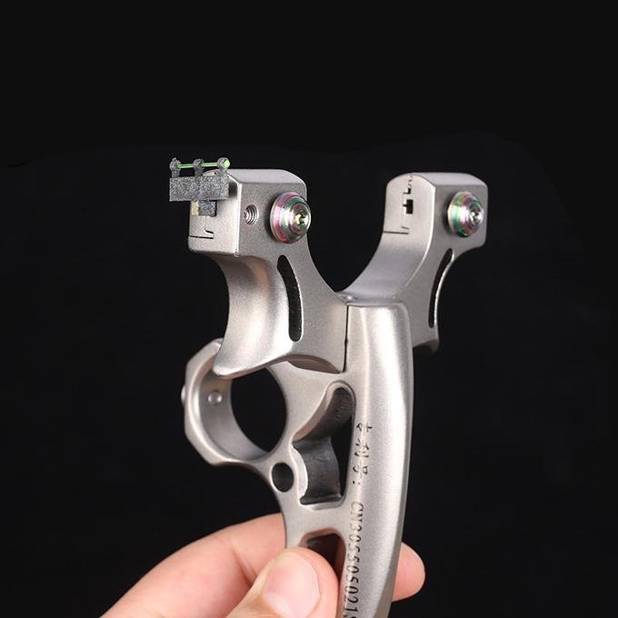 404C Stainless Steel Spiked Ring Slingshot - 3-in-1 EDC Multi-Tool