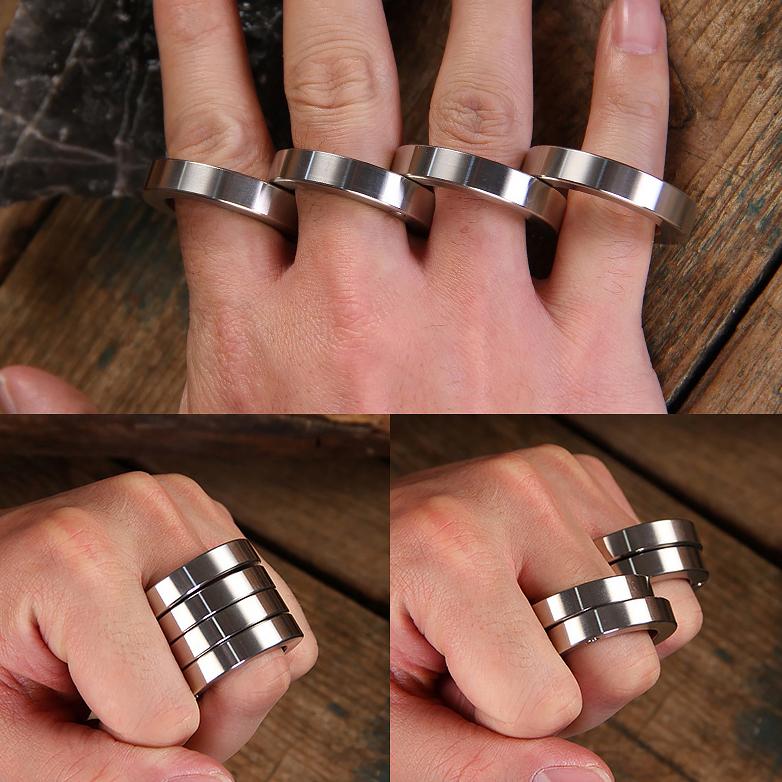 Folding Brass Knuckles Ring - Transformable Self Defense Jewelry