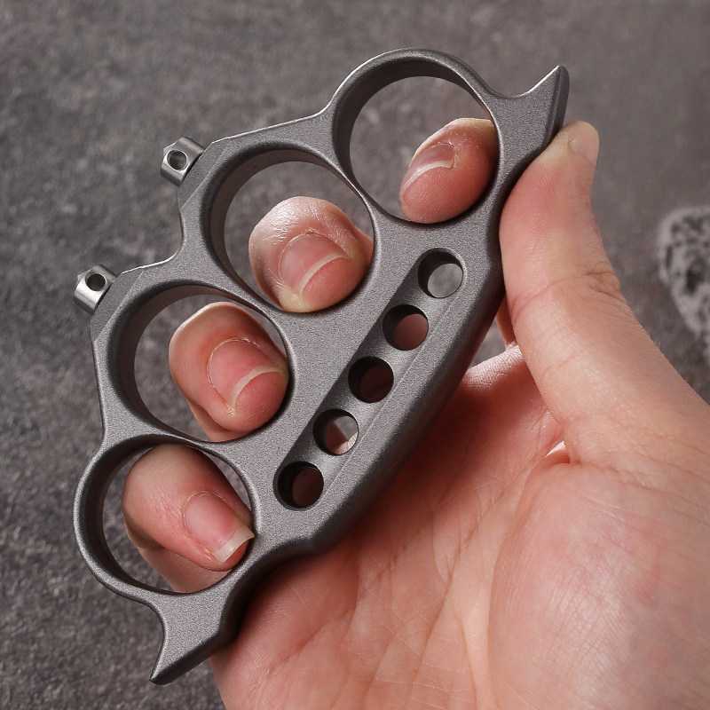 Brass Knuckles Zinc Alloy 4 Finger Heavy Duty Window Breaker Self-Defense EDC Knuckle Duster 162g