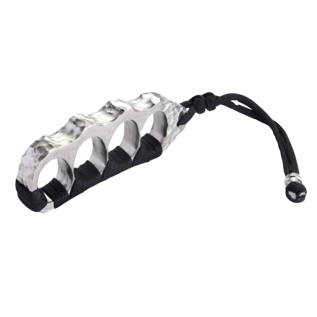 Brass Knuckles Titanium Hand-Hammered Crater CNC One-Piece Self-Defense EDC Knuckle Duster