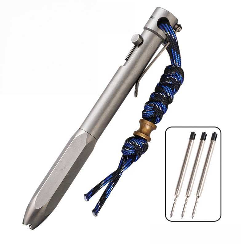 Titanium Bolt-Action Tactical Pen - Heavy-Duty EDC Writing & Self-Defense Tool