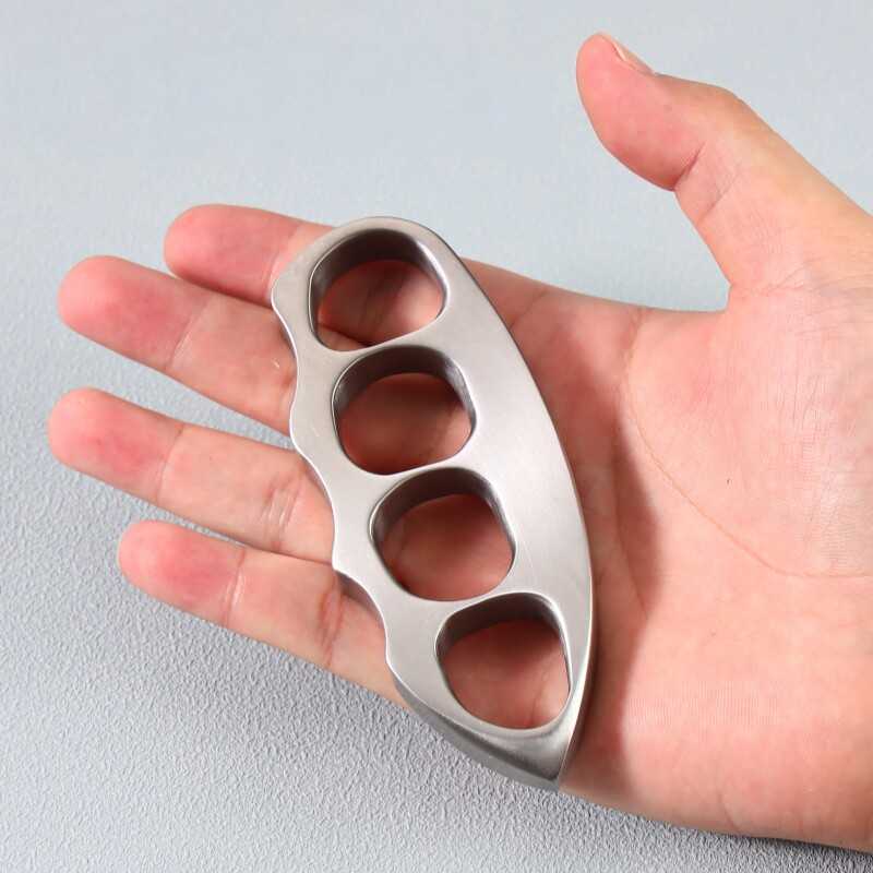 Brass Knuckles Titanium TC4 CNC Machined 4 Finger Lightweight Self-Defense EDC Knuckle Duster