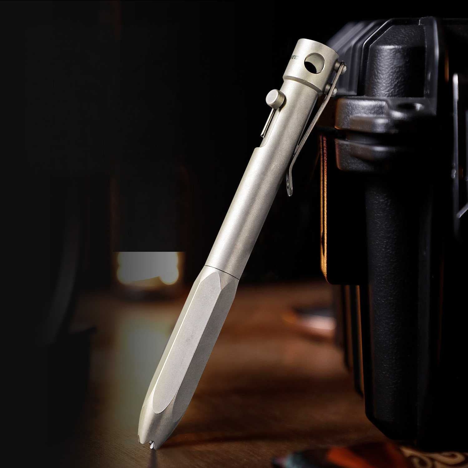 Titanium Bolt-Action Tactical Pen - Heavy-Duty EDC Writing & Self-Defense Tool