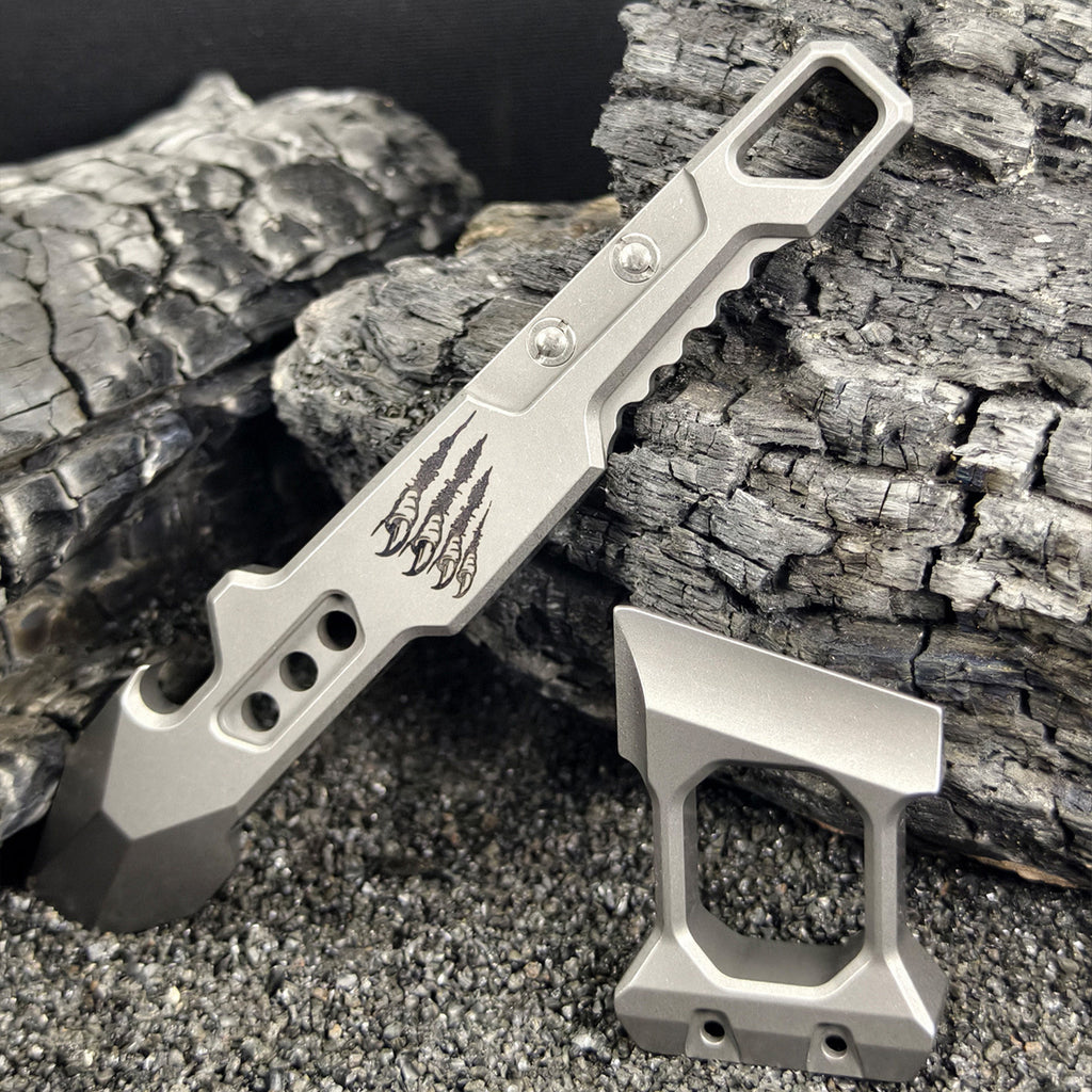 Brass Knuckles Titanium Pry Bar Multi-Function TC4 Self-Defense Bottle Opener EDC Knuckle Duster
