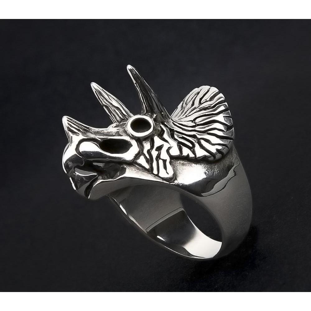 Triceratops 316L Stainless Steel Spiked Self Defense Ring