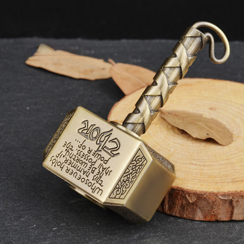 Thor's Spin Heavy Metal Fidget Spinner - Thor's Hammer Design with Ratchet Click EDC