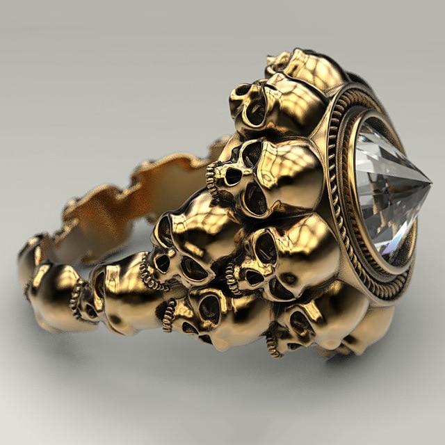 Skull Ring – Aneka Crystal Zircon Gothic Punk Biker Statement