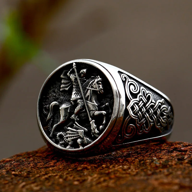 Saint George Ring – Valor Knight Gothic Vintage Punk Statement