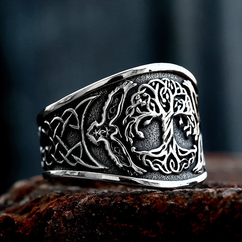 Rune Ring – Tree of Life Viking Signet Gothic Celtic Punk Statement