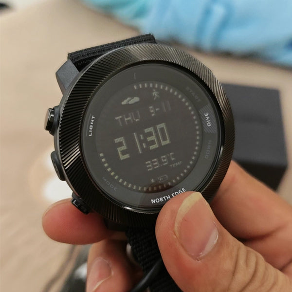 Military Tactical Watch 50M Waterproof Compass Altimeter Outdoor Hiking Camping Men